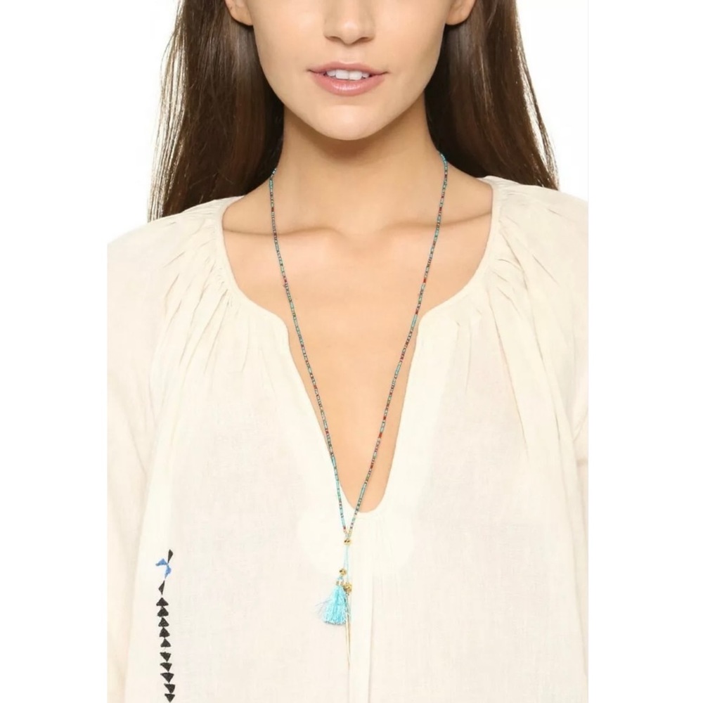 Gorjana Taner Bead Lariat - Gold and Turquoise